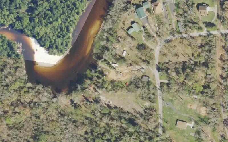 Aerial photo of the area around Adventures Perdido River (Call Ahead 850-968-5529), Escambia County