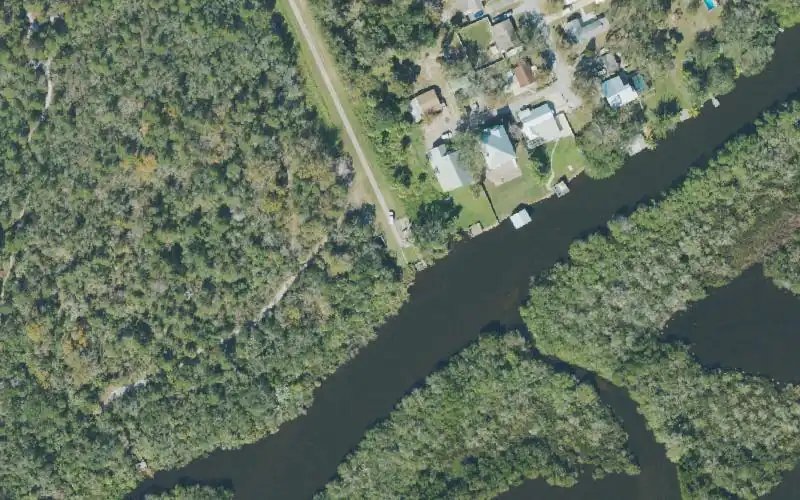 Aerial photo of the area around Ais Trail Park Kayak Launch, Brevard County