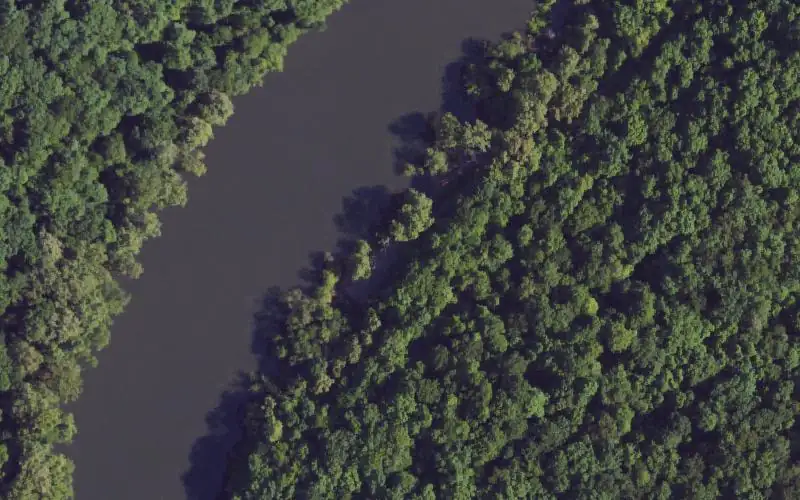 Aerial photo of the area around Alum Ford, McCreary County