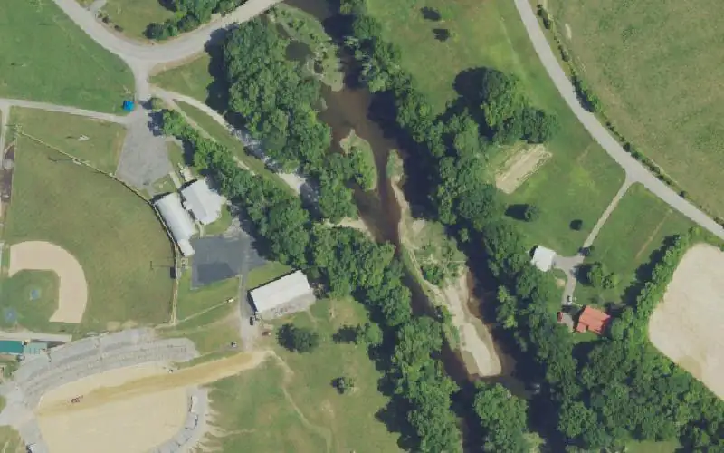 Aerial photo of the area around American Legion Ramp, Green County