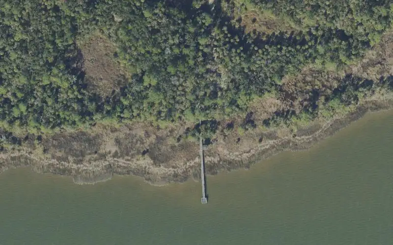 Aerial photo of the area around Apalachicola River Wildlife and Environmental Area - Sand Beach Recreation Area Kayak Launch, Franklin County