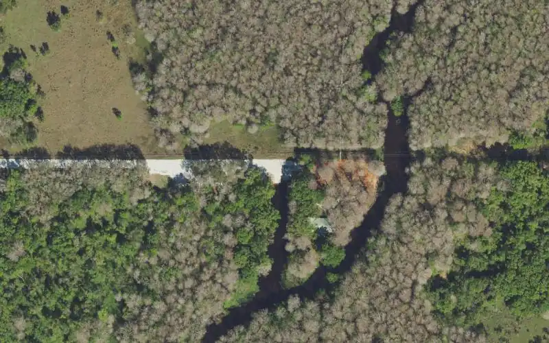 Aerial photo of the area around Arbuckle Creek - Burnt Out Bridge Public Boat Ramp (Avon Park), Highlands County