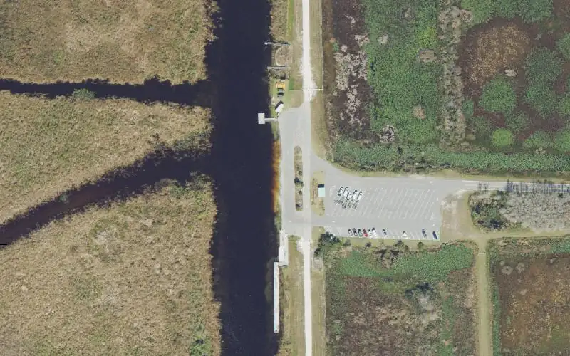 Aerial photo of the area around Arthur R. Marshall Loxahatchee National Wildlife Refuge - Lee Road Visitor Center Boat Ramp, Palm Beach County