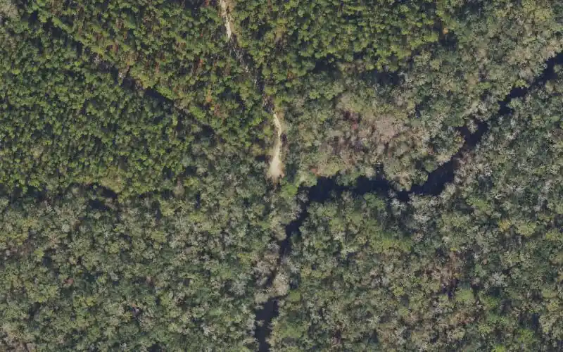Aerial photo of the area around Aucilla River Mile 22.6 - Old RR Bridge Primitive Boat Launch - Lamont Tract, Jefferson County
