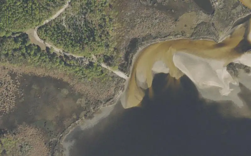 Aerial photo of the area around Bald Point State Park - Tucker Lake Canoe Launch, Franklin County