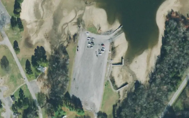 Aerial photo of the area around Barton Springs Boat Ramp, Coffee County