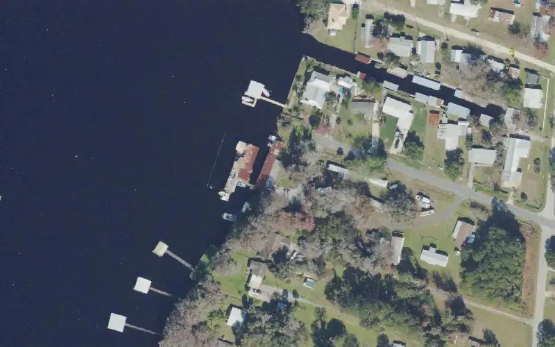 Aerial photo of the area around Bass World Lodge, Putnam County
