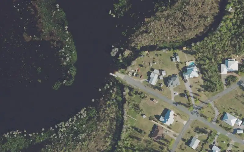 Aerial photo of the area around Bayhead North Public Boat Ramp, Bay County