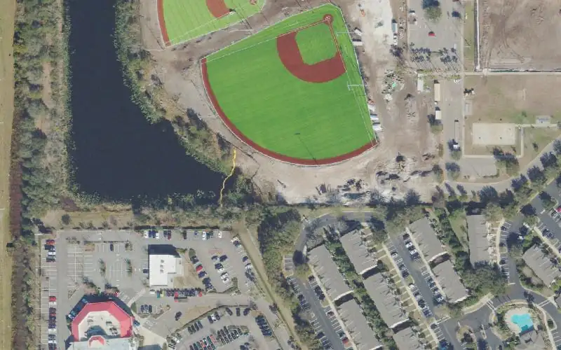 Aerial photo of the area around Baymeadows Regional Park- Fish Management Area Primitive Ramp, Duval County