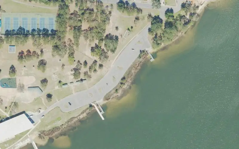 Aerial photo of the area around Bayview Park Boat Ramp, Escambia County