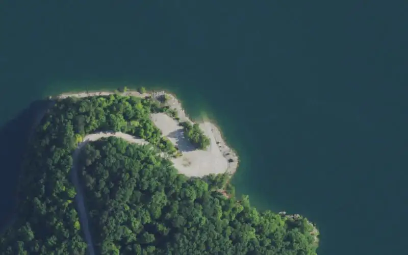 Aerial photo of the area around Beaver Creek Church Ramp, Wayne County