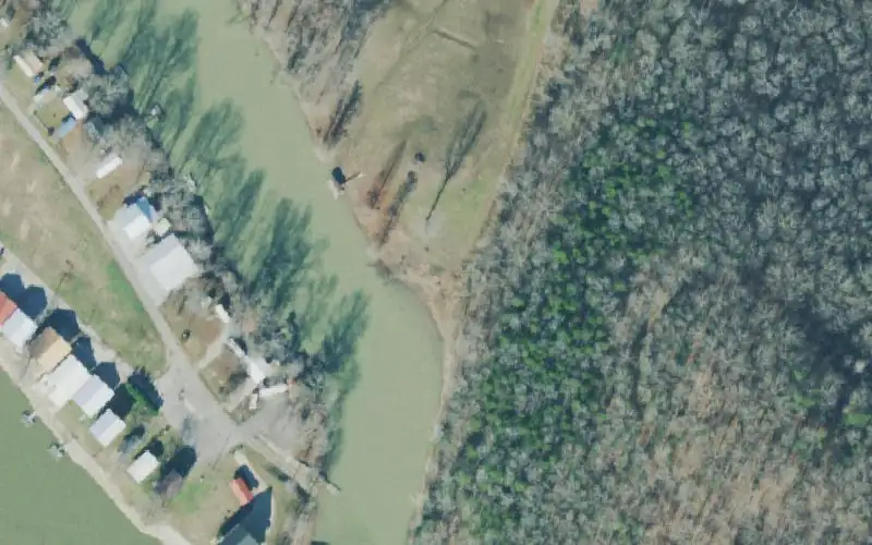 Aerial photo of the area around Beech Creek Ramp, Wayne County