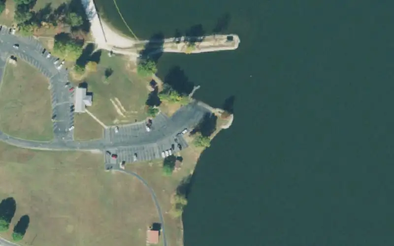 Aerial photo of the area around Beech Lake, Henderson County