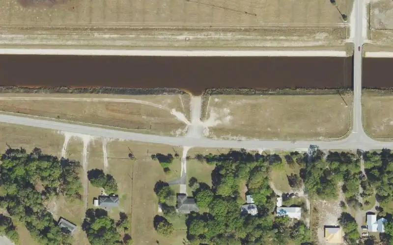 Aerial photo of the area around Belcher Canal, St. Lucie County