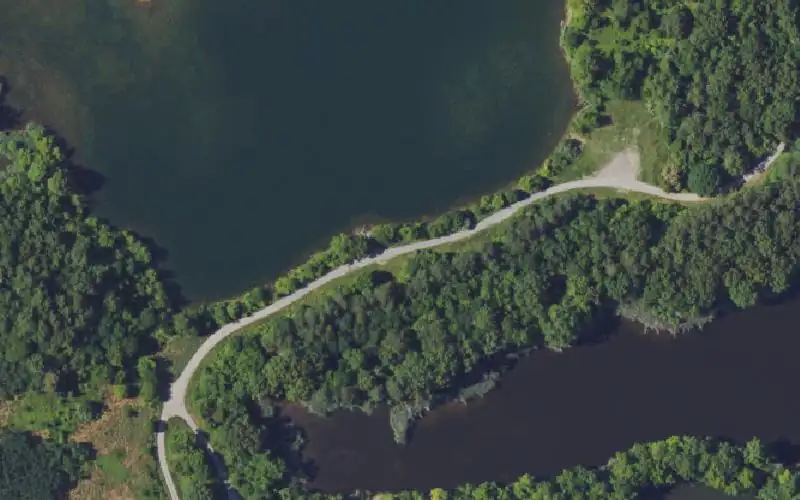Aerial photo of the area around Bell Lake Ramp #1, Ohio County