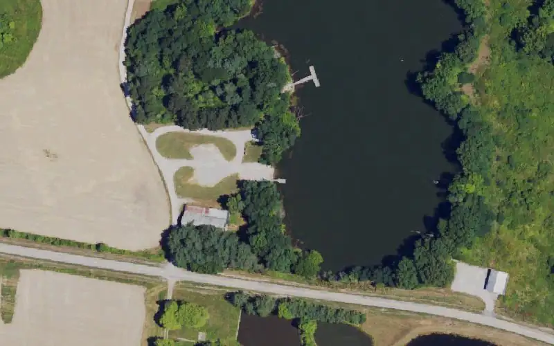 Aerial photo of the area around Benjy Kinman Lake Ramp, Henry County