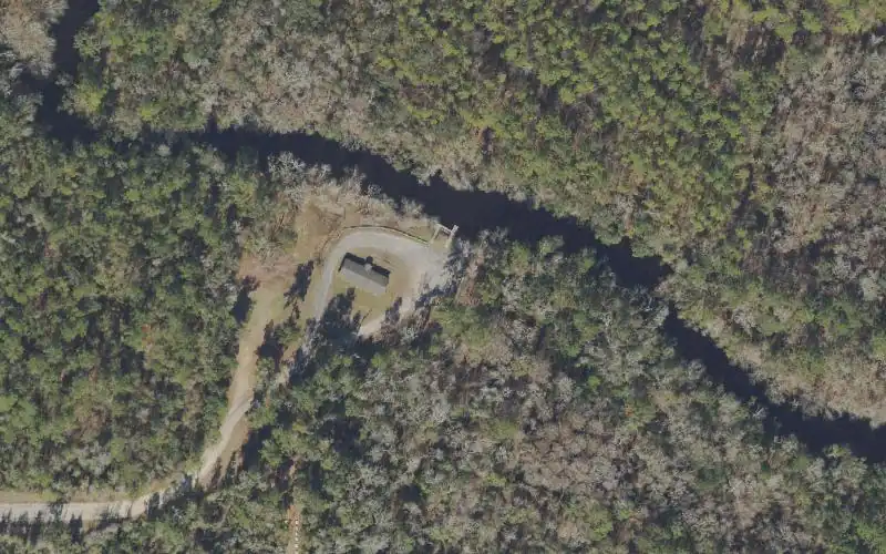 Aerial photo of the area around Bently Bluff Park Public Boat Ramp, Liberty County