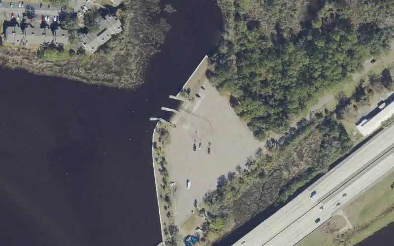 Aerial photo of the area around Bert Maxwell Boat Ramp, Duval County