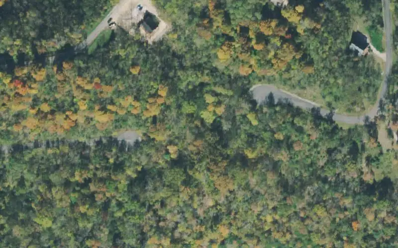 Aerial photo of the area around Big Hurricane Creek, DeKalb County