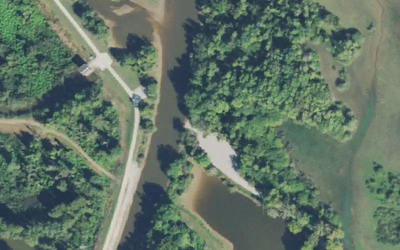 Aerial photo of the area around Big Sandy Access Area, Benton County