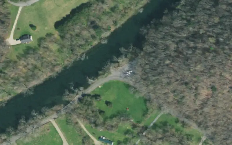 Aerial photo of the area around Big Springs Access, Sullivan County