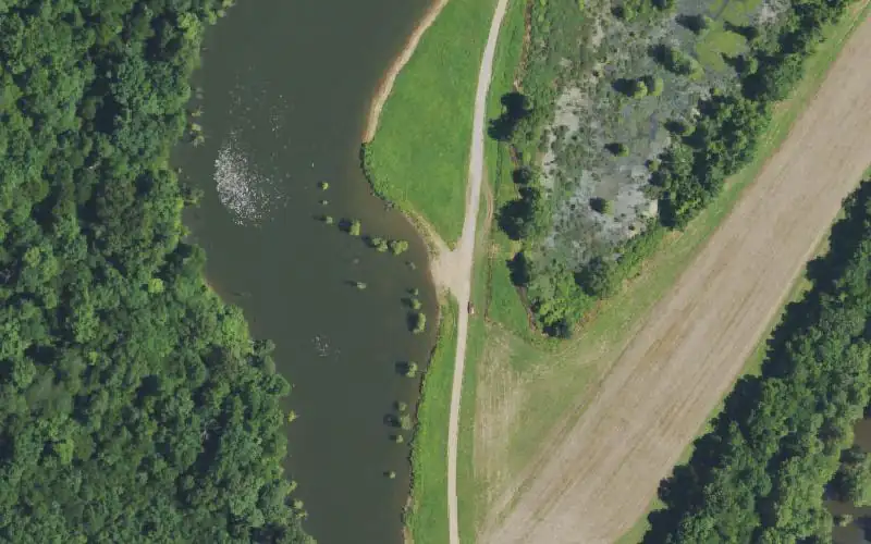 Aerial photo of the area around Big Turner Lake 2, Ballard County