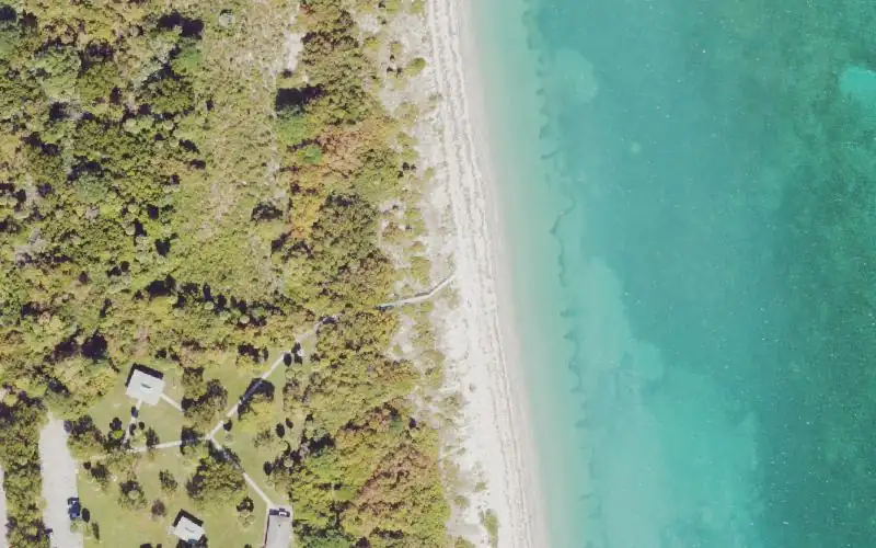 Aerial photo of the area around Bill Baggs Cape Florida State Park - Kayak Beach (Area 1), Miami-Dade County