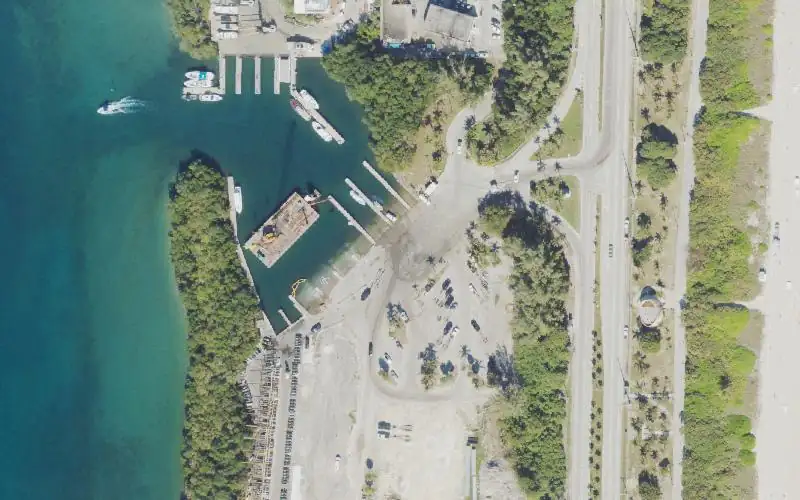 Aerial photo of the area around Bill Bird Marina - Haulover Marine Center Public Boat Ramp, Miami-Dade County