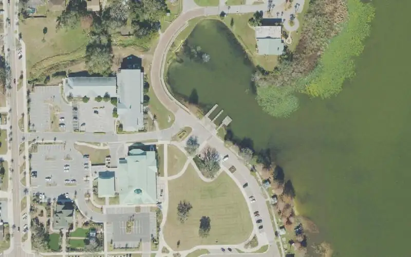 Aerial photo of the area around Bill Breeze Park Boat Ramp, Orange County