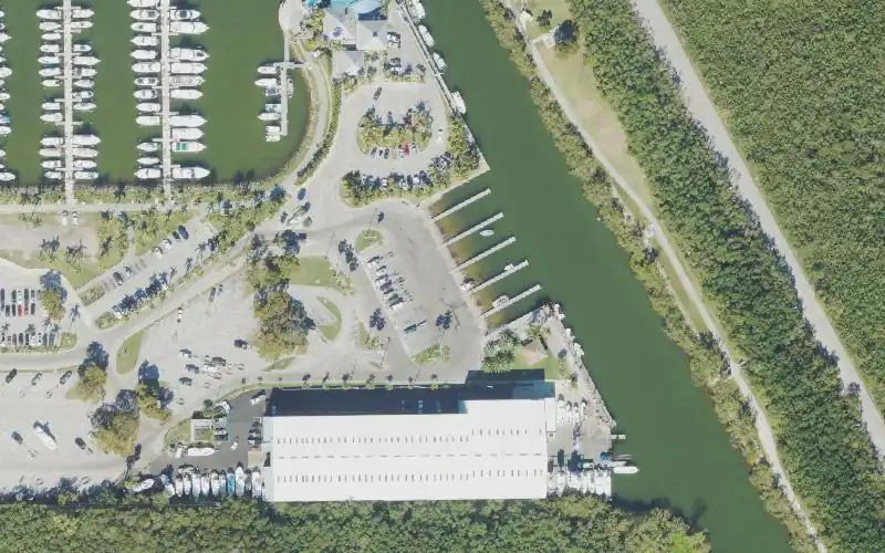 Aerial photo of the area around Black Point Park - Boat Ramp, Miami-Dade County