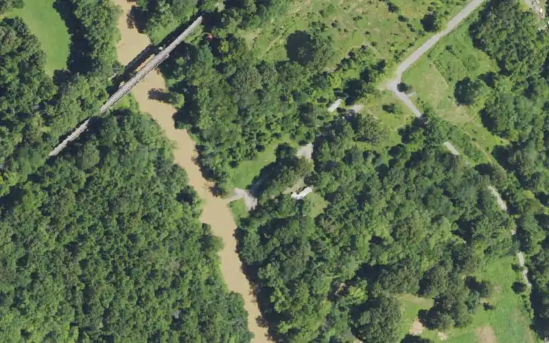Aerial photo of the area around Blackford Ramp, Webster County