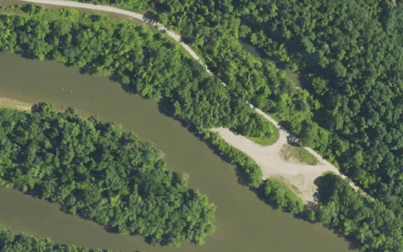 Aerial photo of the area around Blackwater Ramp, Morgan County