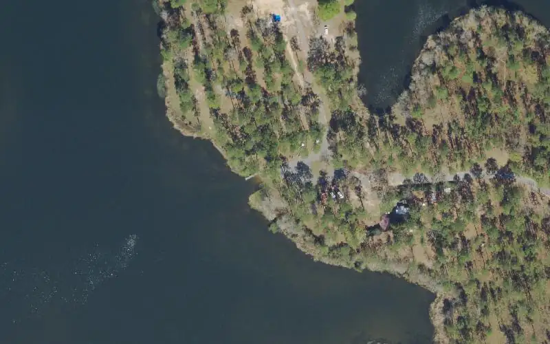 Aerial photo of the area around Blackwater River State Forest - Hurricane Lake South Recreation Area (No Gas Motors), Okaloosa County