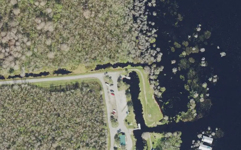 Aerial photo of the area around Blue Cypress Lake- North Ramp, Indian River County