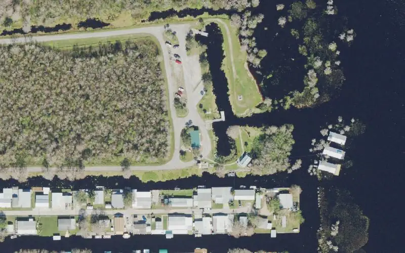 Aerial photo of the area around Blue Cypress Lake- South Ramp, Indian River County