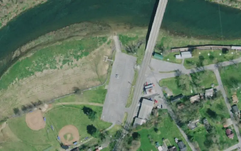 Aerial photo of the area around Bluff City Park, Sullivan County