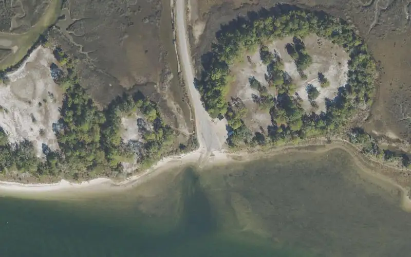 Aerial photo of the area around Bottoms Road Boat Ramp, Wakulla County