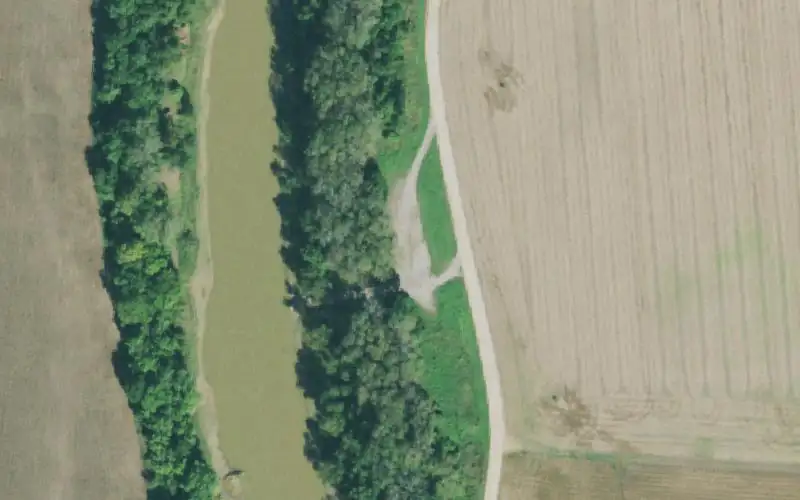 Aerial photo of the area around Bradley Town Boat Ramp, Dyer County