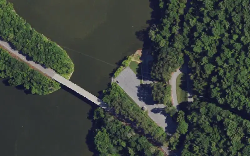 Aerial photo of the area around Browns Ford Ramp, Allen County