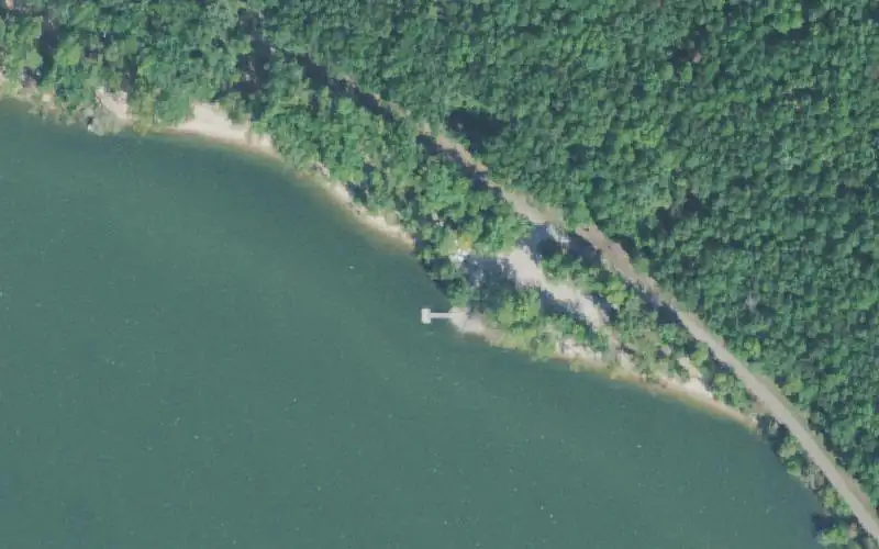 Aerial photo of the area around Bruton Branch State Park, Hardin County