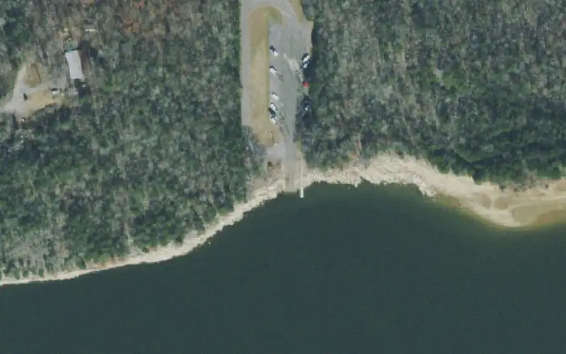 Aerial photo of the area around Bryant's Grove, Rutherford County