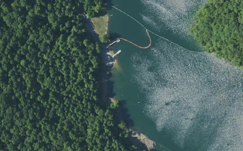 Aerial photo of the area around Buckhorn Dam Ramp, Perry County