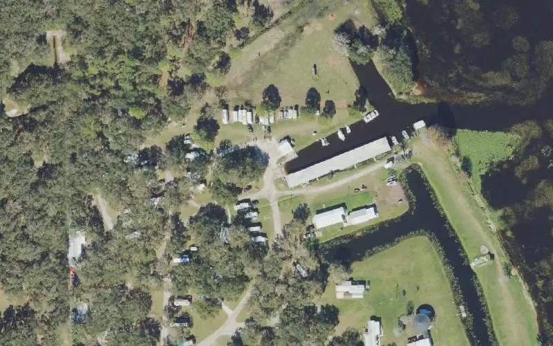 Aerial photo of the area around Bud's RV Park & Marina, Polk County
