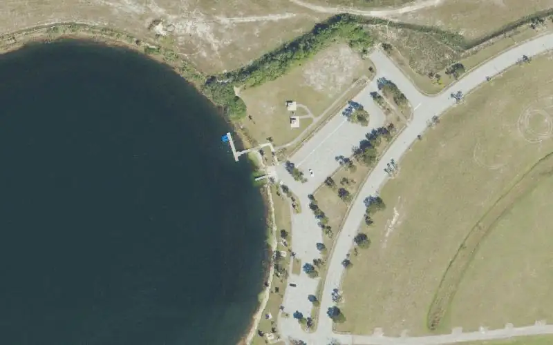 Aerial photo of the area around Burt Aaronson South County Regional Park - Sunset Lake Boat Ramp (Permit Required for Motorized Vessels), Palm Beach County
