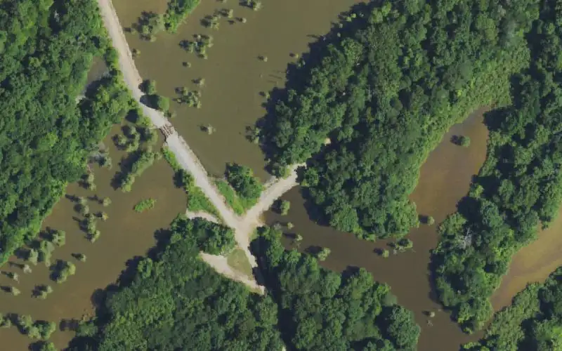 Aerial photo of the area around Butler Lake, Ballard County