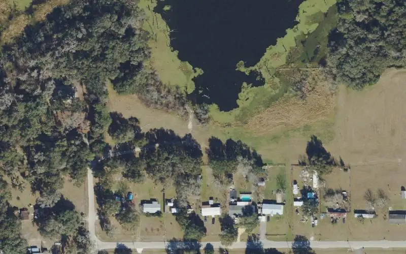 Aerial photo of the area around Bystre Lake Boat Ramp, Hernando County