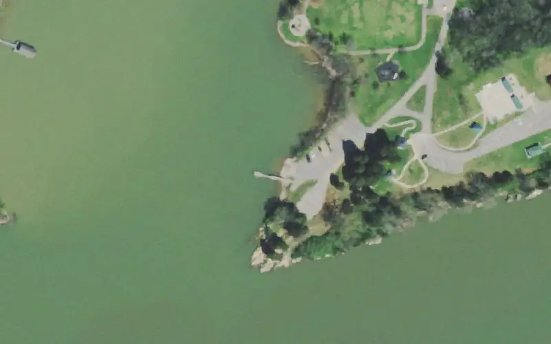 Aerial photo of the area around Carl Cowan Park, Knox County