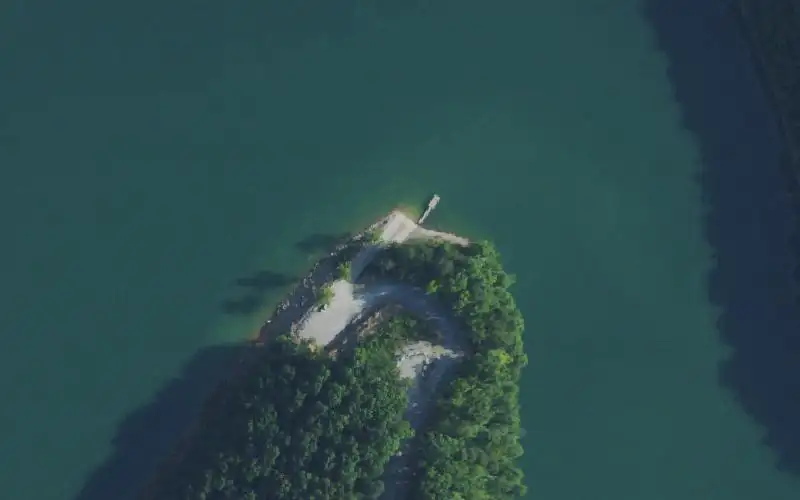 Aerial photo of the area around Carter Point (Bunkum), Wayne County