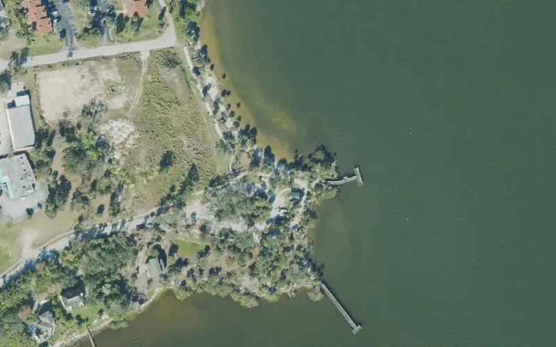 Aerial photo of the area around Castaways Point Park Kayak Launch, Brevard County