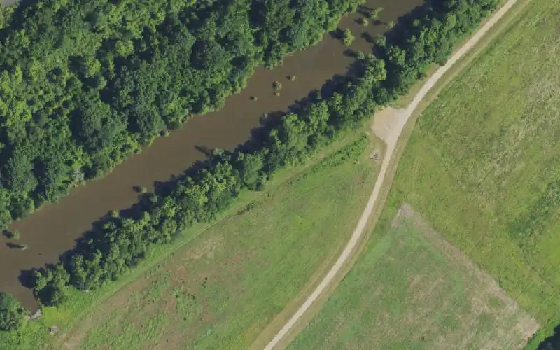 Aerial photo of the area around Castor Lake, Ballard County